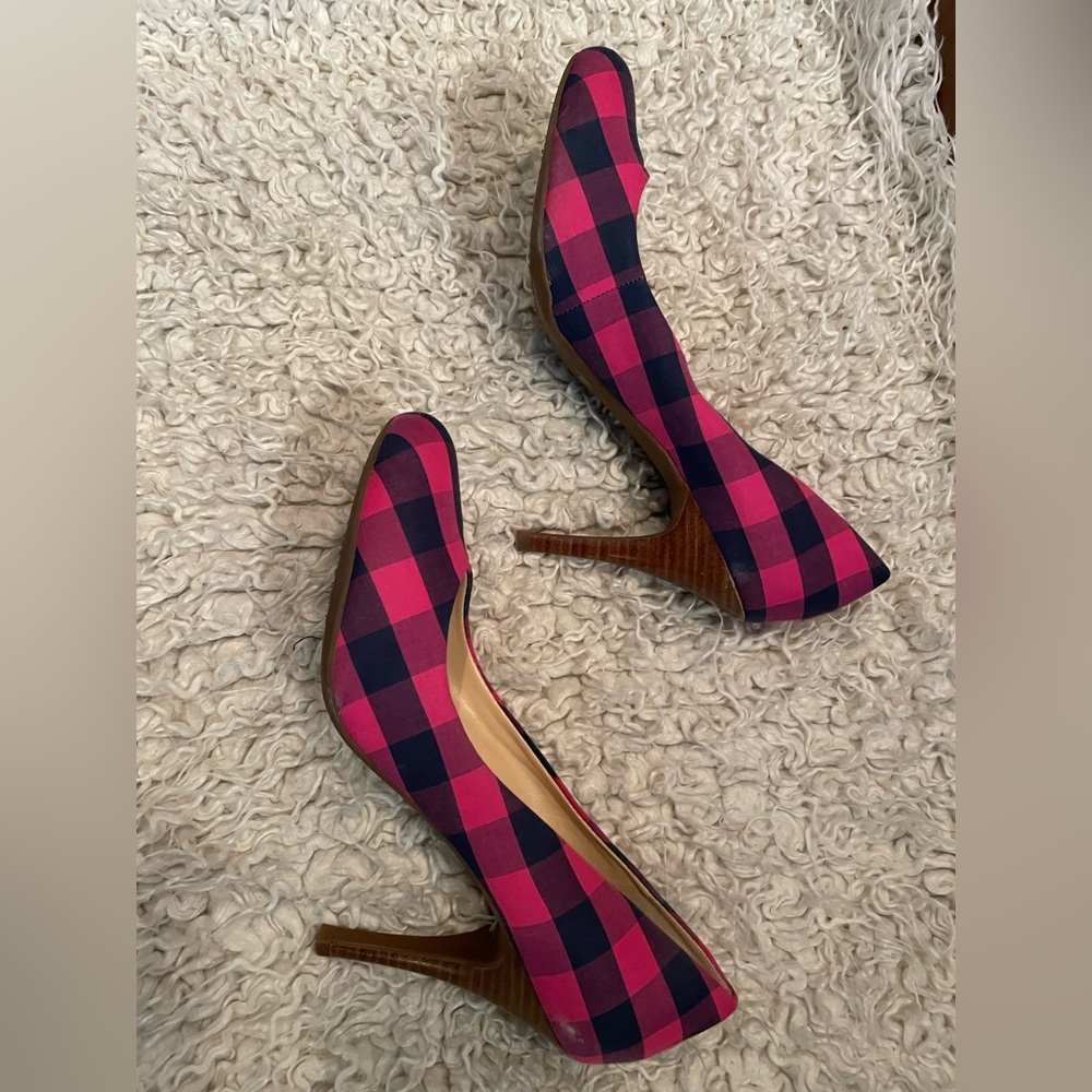 Jessica Simpson Checkered Pink Pattern Size 8.5 - Picture 3 of 6